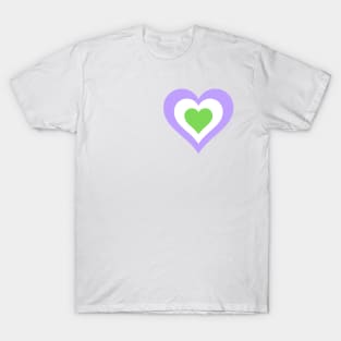 Pride Collection - Genderqueer Pride Flag (Heart) T-Shirt